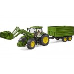 John Deere 7R 350 Tractor w Frontloader & Tipping Trailer - Bruder 03155